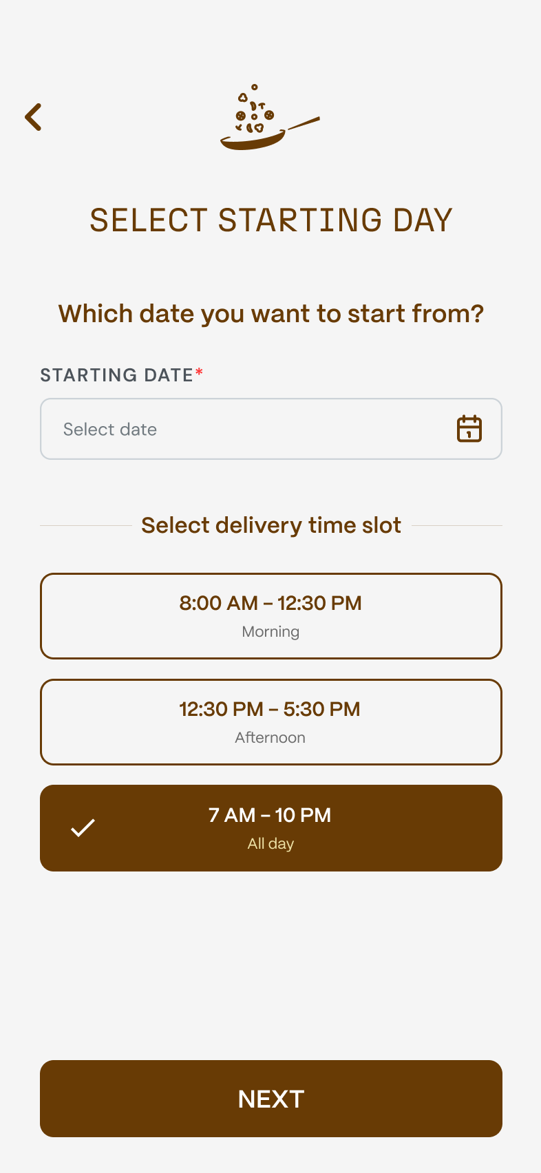 Starting Day Selection